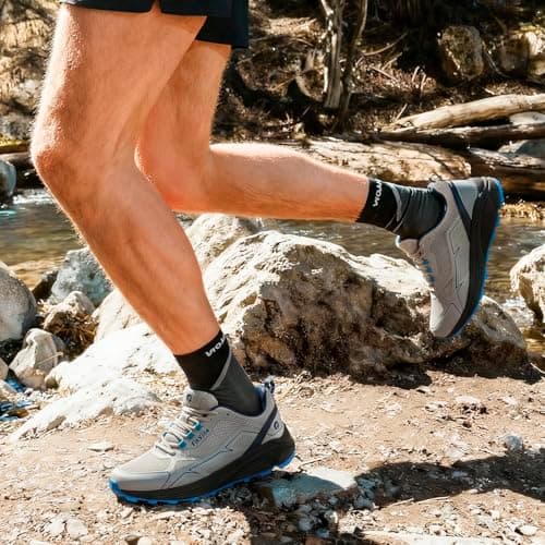 FitVille Wide Fit Mens Trail Running Shoes, Silver Gray, 8.5 Wide — view 2