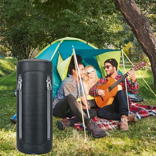 Compression Stuff Sack Lightweight Sleeping Bag Compression Sack Waterproof Storage Bag for Camping Outdoor Hiking Backpacking Travelling (Black, XXL) — view 6