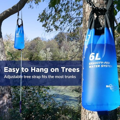 Membrane Solutions Gravity Water Filter Pro, 0.1-Micron Personal Water Filter Straw with 6L Gravity Water Bag, Drinking Water Purifier for Group Emergency Preparedness, Hiking, Camping — view 3