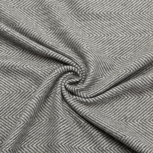 Amazon Basics Lightweight Recycled Polyester Sofa Throw Blanket, Bed Throw for Room Décor, 127 x 152 cm, Dark Grey and Light Grey Herringbone — view 5