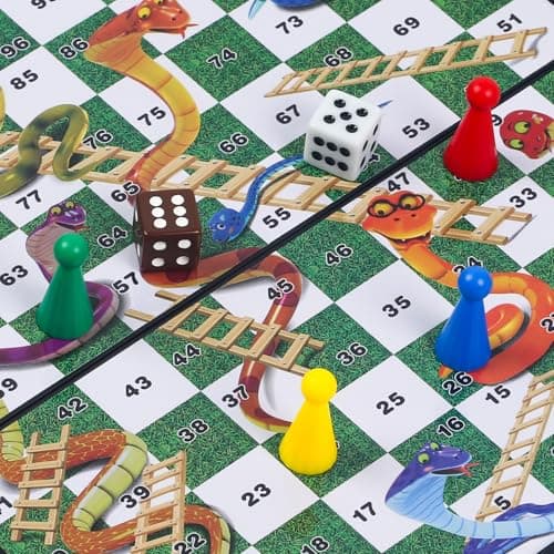 KOKOSUN Snakes and Ladders Travel Game - 20 Centimeters, Mini Magnetic Classic Strategy Board Game Set, Family Fun Game/Gift for Kids and adults — view 3