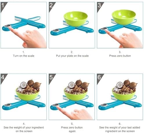 CAMRY Foldable Digital Kitchen Scale, Blue — view 3