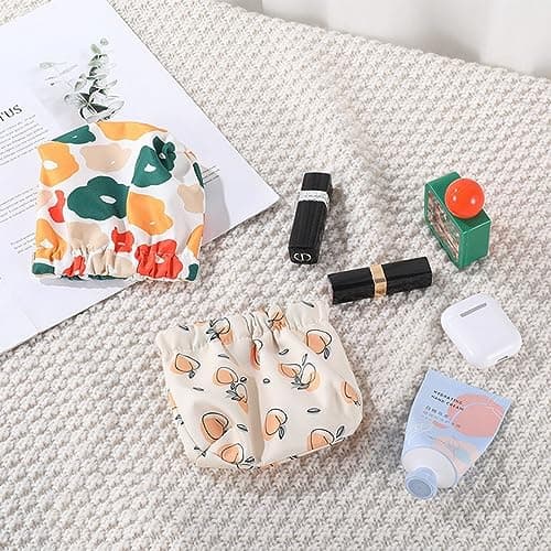 MFCGHXR 6 PCS Pocket Cosmetic Bag, Self-Closing Shrapnel Small Makeup Pouch, Waterproof Travel Makeup Cosmetic Pouch, for Handbag Purse Earphones Coin Lipstick Cosmetic Accessories Organizer — view 3