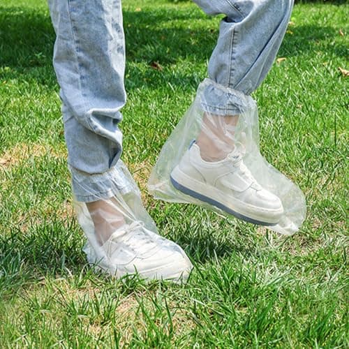 Waterproof Shoe Covers, Transparent Overshoes Shoe Protector Cover, 5 Pairs — view 3