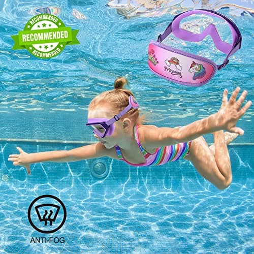 RUIGAO Kids Swim Goggles Age 4-7, Toddler Goggles No Tangle, Child Swimming Mask/Bungee Strap/Soft Band (1PK - Purple Princess) — view 4