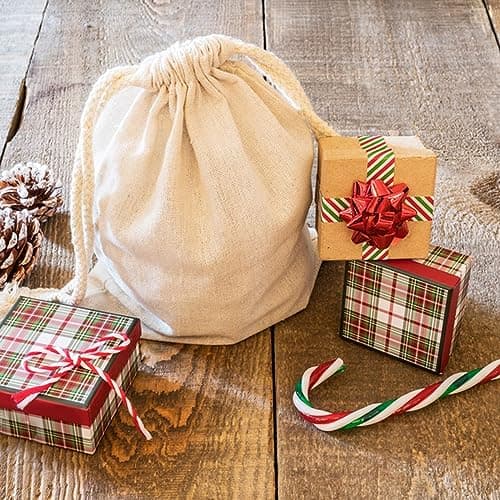 Daelesr 10 Pack Cotton Muslin Drawstring Bags, Linen Canvas Storage Bag 20 * 30cm Cotton Shopping Bags Plain for Clothes Bread Candy Cooking Gift DIY Reusable — view 5