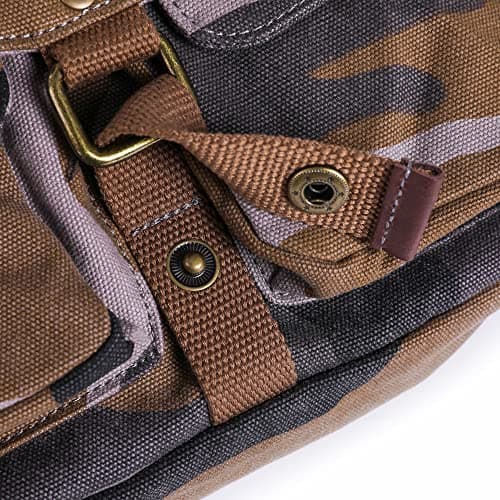 GOOTIUM Vintage Canvas Messenger Bag Men’s Crossbody Bag, Camouflage — view 2