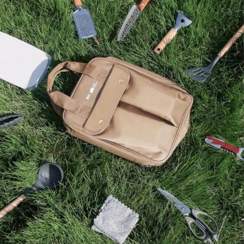 Sadodo 11 PCS Camping Utensils Set — Wood Handle Cookware with Storage Bag — view 2