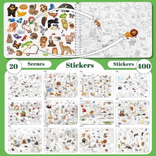 Kalysky Search and Find Sticker Book, 450+ Animals Stickers for Children — view 2