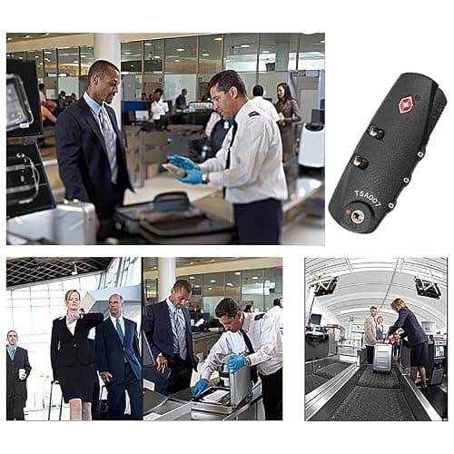 Lahviuu Suitcase Locks 3-Digit Number Combination TSA 007 Suitcases Locks, TSA Approved Luggage Lock for Replacement and Retrofit, Customs Code Lock for Travel Case, Suitcase Accessorie Black — view 5