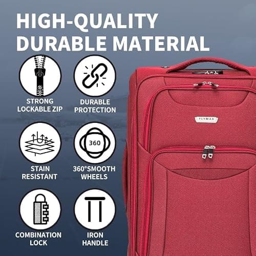 FLYMAX Cabin Carry on Flight Bag Approved Hand Luggage Case Hold Suitcase 55x35x20 Fits Ryanair Easyjet Jet 2 56x45x25 — view 4
