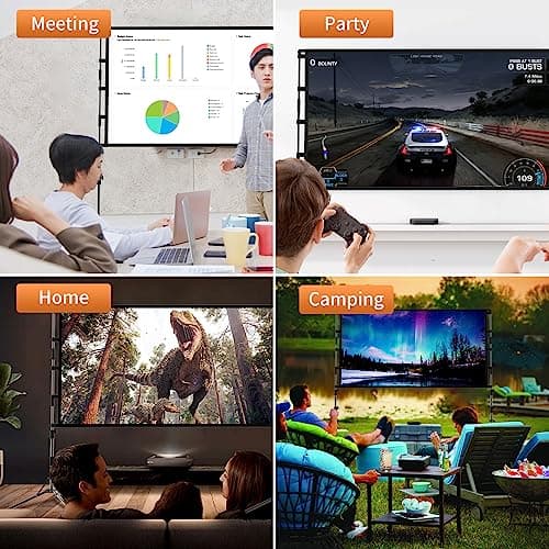 100 Projector Screen with Stand Foldable Portable Movie Screen 100”（16：9）, HD 4K Double Sided Projection Screen with Carry Bag Indoor Outdoor Video Screen for Home Theater — view 5