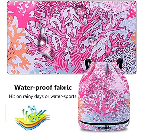 Risefit Waterproof Drawstring Bags, Printed Gym Bags Sports Backpacks for School PE Yoga for Men Women Girls Students — view 2
