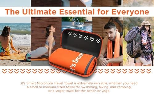 it's Smart Microfibre Travel Towel, Camping, Swimming Towel, Beach Towel, Quick Dry & Super Compact - Great for Festivals, Beach, Wild Swimming, Sports, Gym, Yoga and Hiking (Large) 160cm x 80cm — view 2