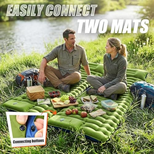 Yuzonc Camping Sleeping Pad, Ultralight Inflatable Camping Mat with Pillow Built-in Foot Pump Portable Inflatable Sleeping Pads Compact for Outdoor Camping, Backpacking, Hiking, Tents — view 6