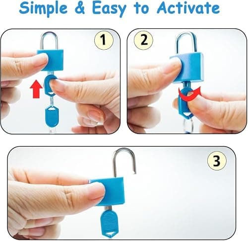 4 Pack Suitcase Locks with Keys, Small Travel Luggage Lock — view 5