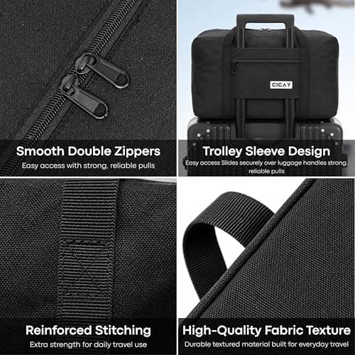 Beach Stone EasyJet Cabin Bag 45x36x20 – 25L Lightweight Duffle Holdall for Travel, Gym & Overnight Use - Airline Approved Underseat Hand Luggage for Men and Women (Black) — view 3