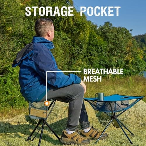 Portal Folding Stool Camping Stool Collapsible Tripod Portable Lightweight Fold away Small Chair Pop up Travel Seat for Hiking Backpacking Fishing Walking Events Festival Load 102KG — view 5