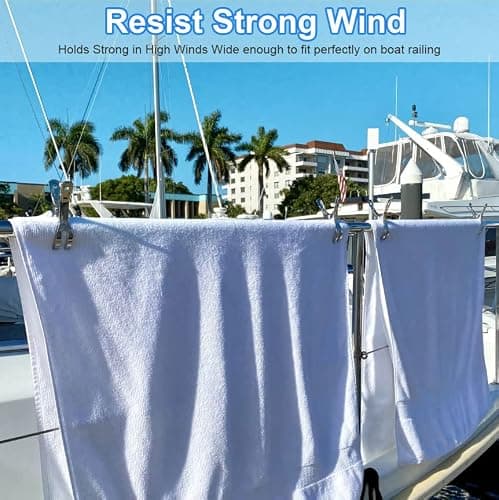 Coideal Beach Towel Pegs Clips - 10 Pack Large Stainless Steel Clothespins, Giant Heavy Duty Clothes Clamps for Sun Loungers Pool Cover — view 2