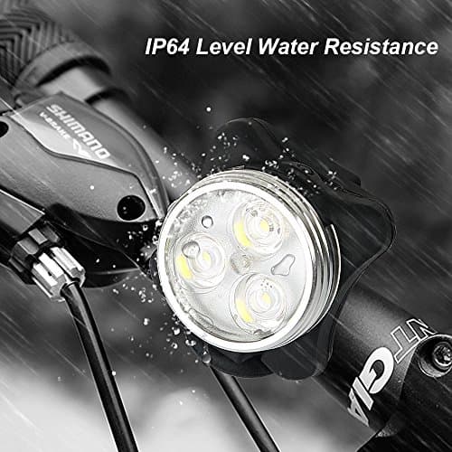 Rechargeable LED Bike Lights Set Headlight Taillight Combinations LED Bicycle Light Set 2 USB Cables,4 Light Modes Water Resistant, IPX4 — view 4