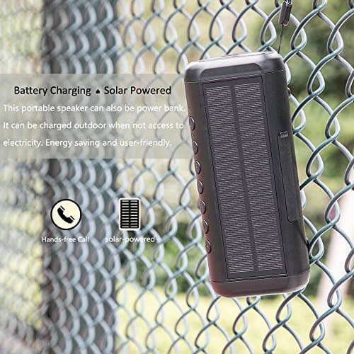 Solar Bluetooth Speaker Portable，5000mAh Wireless Speaker，IPX6 Waterproof Outdoor Speaker，Bluetooth 5.3，TWS Pairing，50H Play Time Heavy Bass for Beach，Party，Hiking，Cycling，Indoor & Outdoor Activities. — view 4