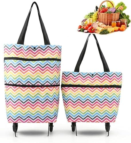 Foldable Shopping Bag with Wheels – Large Capacity Shopping Cart