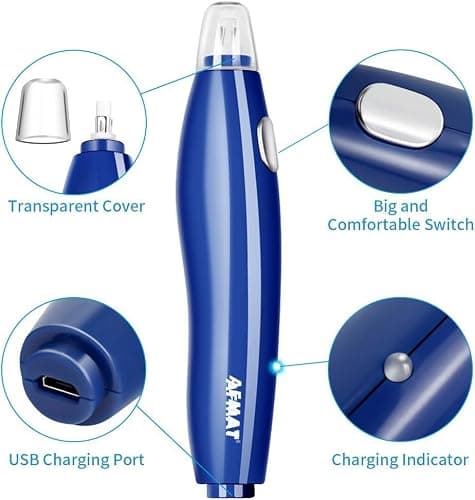 AFMAT Electric Eraser for Artists with 140 Refills, Rechargeable Electric Rubbers for Artists,2 Sizes,Automatic Portable Pencil Eraser for Drafting,Painting, Sketching, Detailer Tool-Blue EE15 — view 3