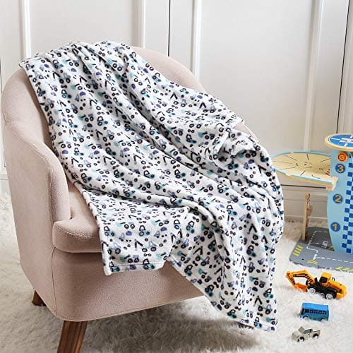 CREVENT 75cmX100cm Cute Lightweight Silky Cozy Warm Baby Blanket for Boys Infant Toddler Newborn Unisex Crib Cot Stroller, for All Season (Blue Truck) — view 6