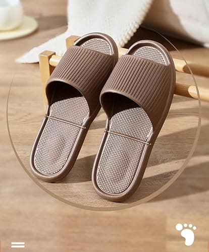 Cliont Travel Foldable Slippers for Women/Men Light Weight Portable Shower House Shoes for Home Hotel Bathroom — view 4