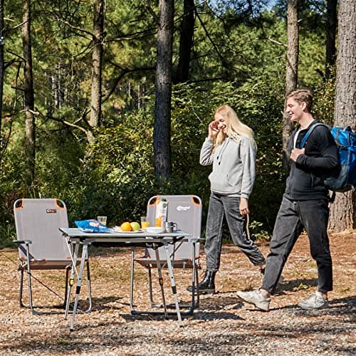 Portal Folding Camping Chair for Adults Set of 2 Mesh Garden Picnic Festival Chair Heavy Duty Foldable Lightweight Hard Armrests High Back Collapsible Beach Fishing Chair Portable Supports 150KG — view 2