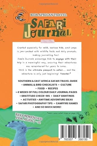 Kids African Travel Safari Journal: 4 Weeks of Writing Prompts, Activities, and Games — view 2