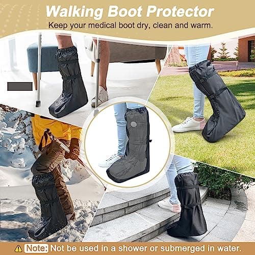 Mybow Walking Boot Cover, Medical Fracture Cast Boot, Tall Orthopedic Walking Shoe Protector for Men Women, Air Walker Foot Protectors for Outdoor, Rain & Snow Foot Protector with Upgraded Sole — view 3