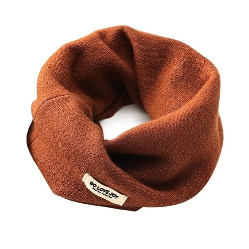 BSLVWG Winter Multifunctional Neck Warmer Fleece Lined Scarf Fleece Thicken Windproof and Dust Skiing Circle Lining Knit Infin for Mens Womens (Caramel)