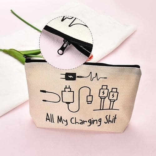 Funny Cable Organiser Bag,Travel Cable Organiser Pouch Case Charger Bag,Travel Essentials Accessories Gifts for Women Men Travelling Holiday — view 5