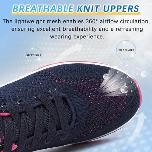 Running Shoes Womens Trainers Walking Shoes Air Cushion Athletic Sneakers Ladies Breathable Mesh Sport Shoes Lightweight Non Slip Tennis Shoes Workout Casual Gym Jogging Shoes — view 4