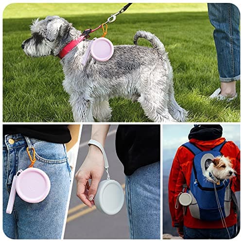 WALLFID Silicone Dog Treat Pouch Small Bag,with Pet Training Clicker,Walking Bag for Dog and Cat, Pocket Size, Easy to Clean, Odorless, Zipper Design,Moisture-proof,Travel Walking Bag (dark green) — view 6