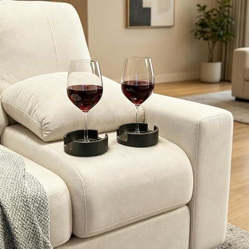 2PCS Universal Sofa Cup Holder Adapter, Expandable Sofa Part,Expandable Insert for Mugs & Wine Glasses, Spill-Free Drink Storage for Sofas Recliner Couch Armrest,Home Decor (Black,3.15" x 3.62") — view 5
