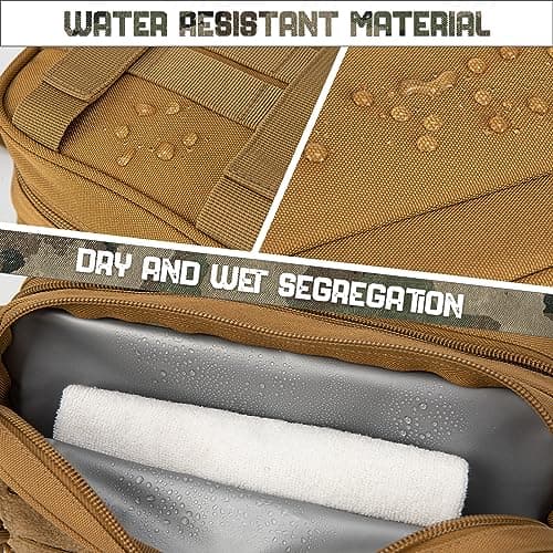 QT&QY Tactical Toiletry Bag for Men Hygiene Bag EDC Military Tool Molle Pouches Small Dopp Kit Mens Shaving Kit Travel Shower Bags with UK Patch — view 3