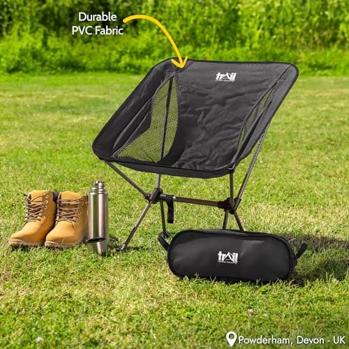 Trail Hawk Ultralight Camping Chair, Black — view 2