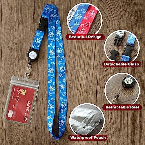 Temlum 6pcs Cruise Luggage Tag Holders & 3pcs Cruise Lanyards for Ship Cards, Waterproof Clear Luggage Tags Lanyard with Card Holder Cruise Accessories — view 3