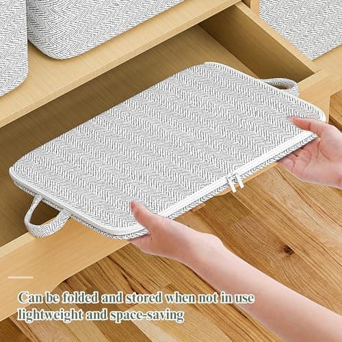 2er Pack Storage Bags Foldable with Zipper and Handle Closet Space Saver Stackable Bins Containers Moving Boxes Organizer for Clothes Outdoor Bedding Blankets Pillows Quilt Suitcase (110L) — view 5