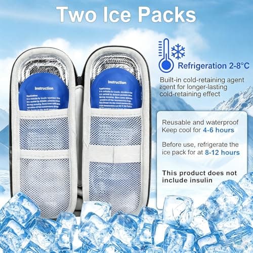 Moxychrony Insulin Cooler Travel Case, with 2 Ice Packs — view 6