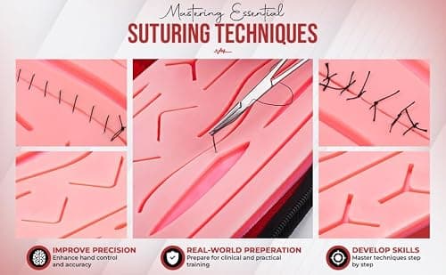 Suture Training Kit with Silicone Practice Pad – Complete Suturing Kit for Medical Students, Nursing Students, Veterinary Training & Surgical Skills Practice — view 5