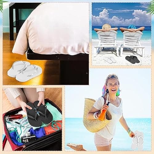 JTKDG 24 Pairs Flip Flops for Wedding Guest, Slippers Hotel Guest Spa Slippers Party Favors Flip Flops with Size Cards & Drawstring Bags for Wedding, Spa, Pool Party, 4 Sizes — view 6