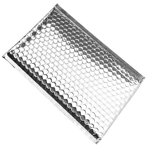 ZEONHEI 75 Pack 6 x 9 Inch Metallic Bubble Mailers, Silver Poly Padded Mailers Cushioned Envelopes, Foil Self Seal Shipping Bags for Mailing, Shipping, Packing — view 6