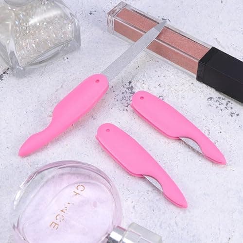FRCOLOR 3Pcs Stainless Steel Folding Nail Files Portable Manicure Nail Buffers for Smooth and Shiny Nails Daily Use at Home and Travel — view 3