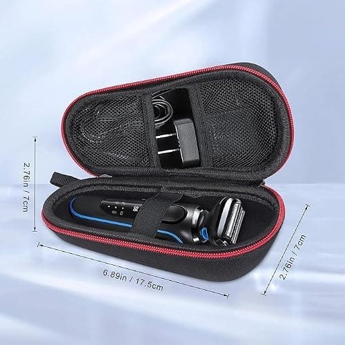 Case for Braun Series 3s/5s/7s/9s, Braun Series 3/5/7/9, Men's Electric Shaver Hard Case Travel Shaver Travel Shaver Travel Hard Case for Brown - Red — view 3