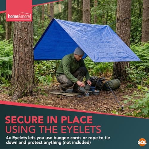 SOL Small Tarpaulin 1m x 0.85m - Waterproof Heavy Duty Cover Sheet — view 6