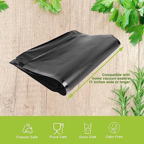 EDYCARX 11" x 19.5' (Total 39 Feet) Vacuum Seal Bags Black and Clear, Vacuum Sealer Bags for Food Storage, Heavy Duty Commercial Grade 5 Mil Vacuum Bags, 2 Rolls — view 3