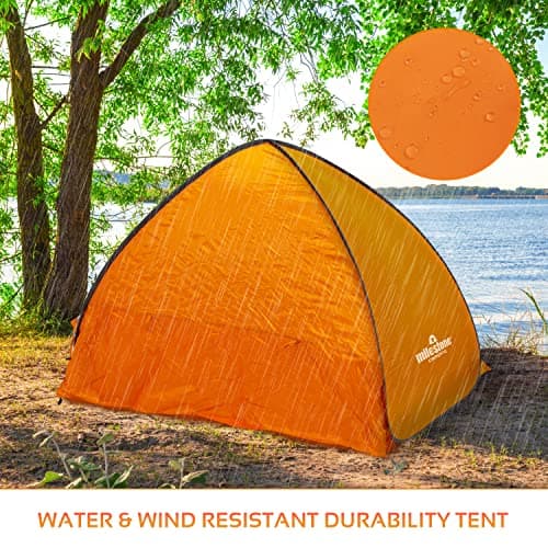 Milestone Camping 18889 Pop Up Beach Tent With Extendable Ground Sheet / UV50+ Protection/Water Resistant/Portable Carry Bag Included / 2 Security Pockets / 110cm x 150cm x 165cm — view 5